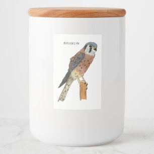 American Kestrel Vogelillustrierung Lebensmitteletikett