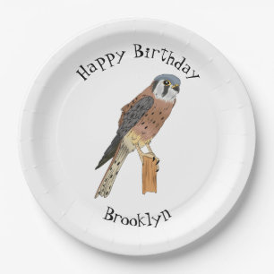 American Kestrel Vogelillustrierung Pappteller