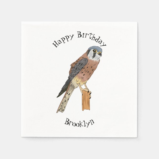American Kestrel Vogelillustrierung Serviette (Vorderseite)