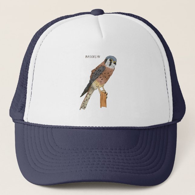 American Kestrel Vogelillustrierung Truckerkappe (Vorderseite)