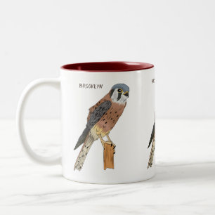 American Kestrel Vogelillustrierung Zweifarbige Tasse
