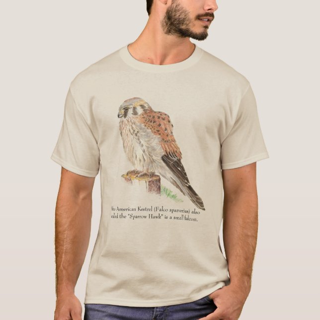 American Kestrel Wildlife, Nature Bird T-Shirt (Vorderseite)
