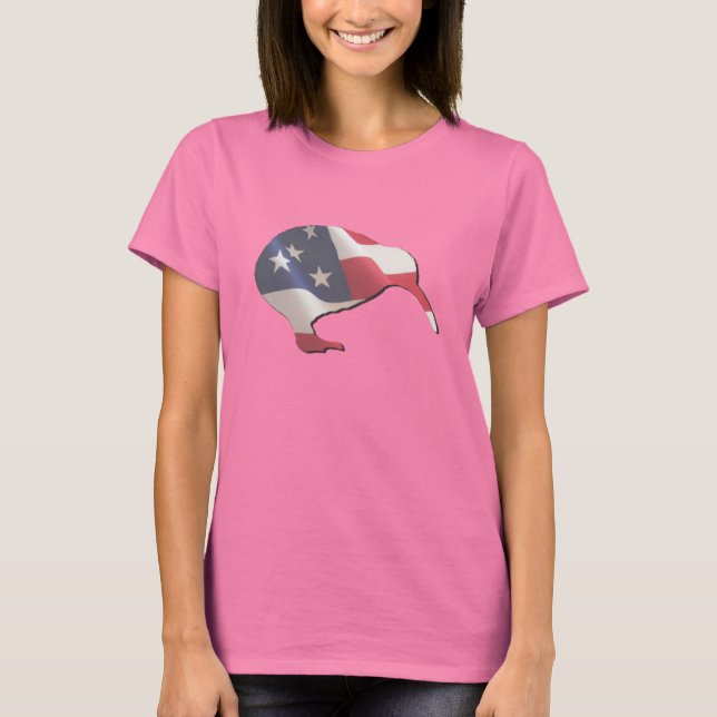 American Kiwi Womens Ringer T - Shirt (Vorderseite)