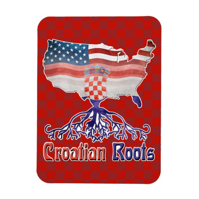 American Kroate Roots Foto Magnet (Vertikal)
