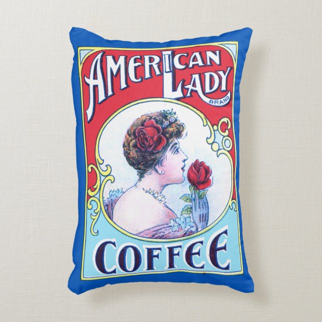 American Lady Coffee Dekokissen (Vorderseite(Vertikal))