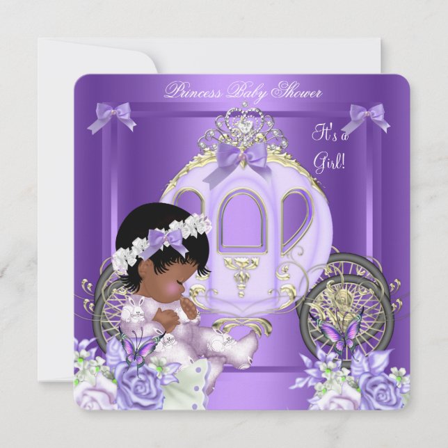 American Lavender Baby Shower Girl 5A Einladung (Vorderseite)