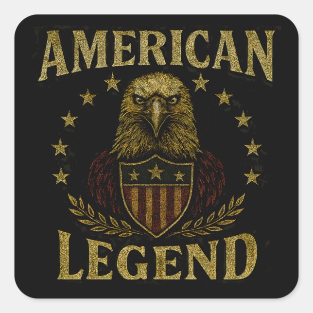 American Legend – USA Heritage Pride Bold Quadratischer Aufkleber (Vorderseite)