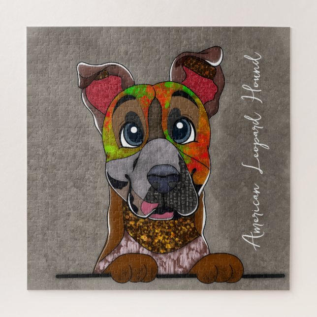American Leopard Hound hässlich gegenüber Jigsaw P Puzzle (Vertikal)