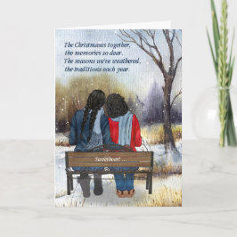 American Lesbian Couple, Partner of Life Feiertagskarte