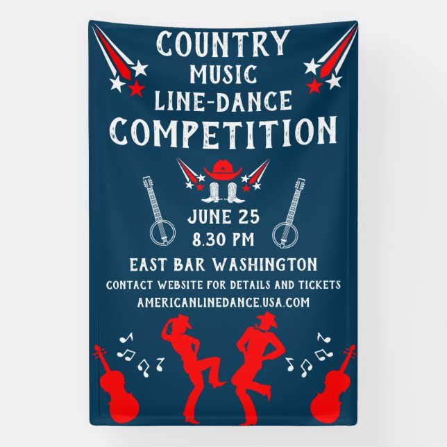 American Line Dancing Festival und Party Banner (Vertikal)