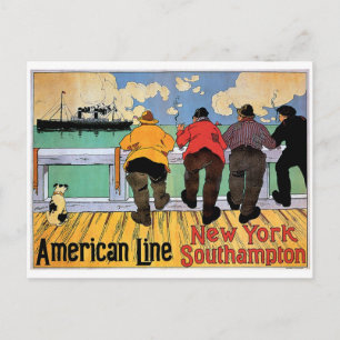 American Line Poster Postkarte