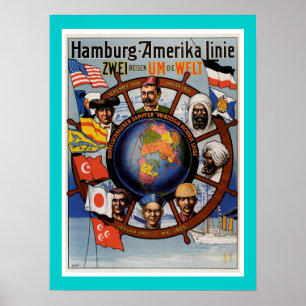 American Line Poster von Hamburg