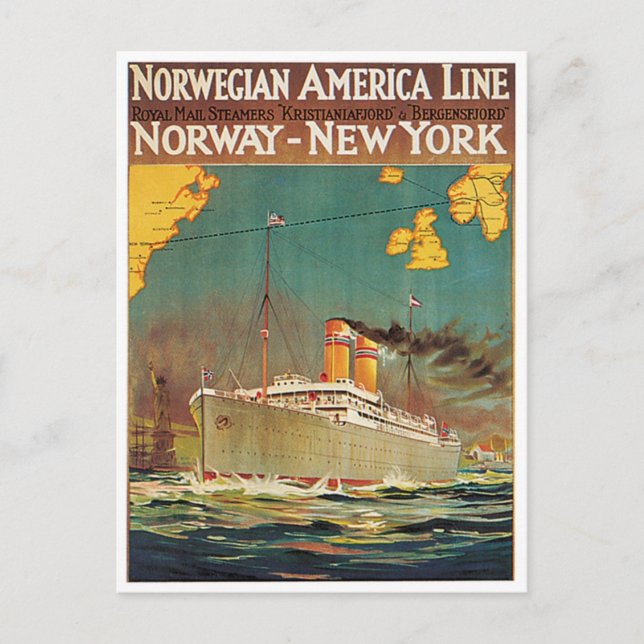 American Line Postkarte (Vorderseite)