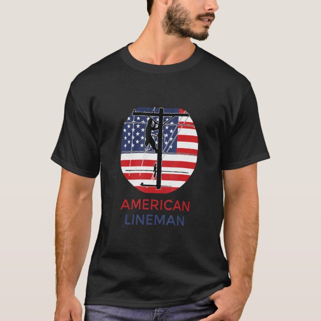 American Lineman Electrician Electric Lineman T-Shirt (Vorderseite)