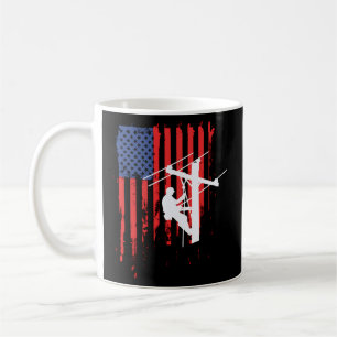 American Lineman Flag Cable Line Kaffeetasse