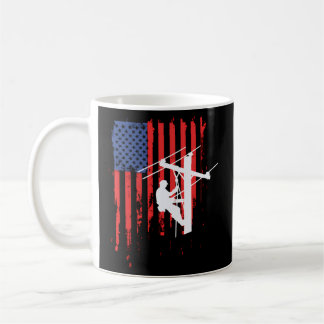American Lineman Flag Cable Line Kaffeetasse