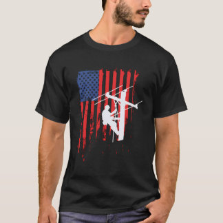 American Lineman Flag Cable Line T-Shirt