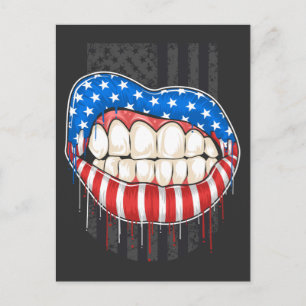 American Lips T - Shirt Postkarte