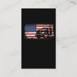 American Lkw Driver US Flag 4. Juli Trucker Visitenkarte