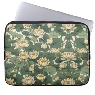 American Lotus Blume Muster Laptopschutzhülle
