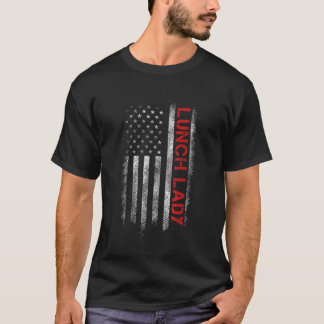 American Lunch Lady United Staaten US Flag Lady Pa T-Shirt
