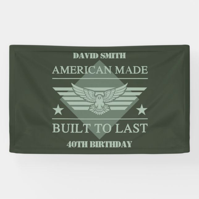 American Made 40. Geburtstag Banner (Horizontal)