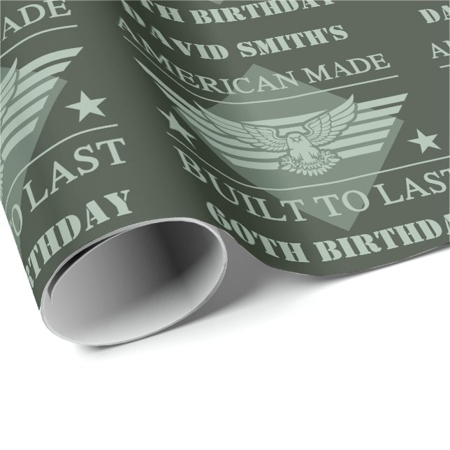 American Made 60. Geburtstag Geschenkpapier (Rolleneckpunkt)