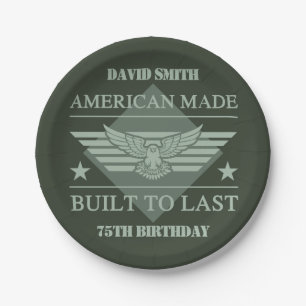 American Made 75. Geburtstag Pappteller