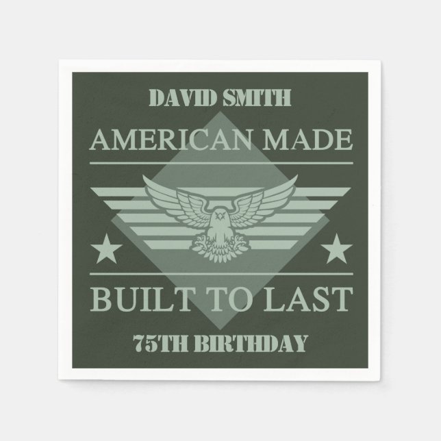 American Made 75. Geburtstag Serviette (Vorderseite)