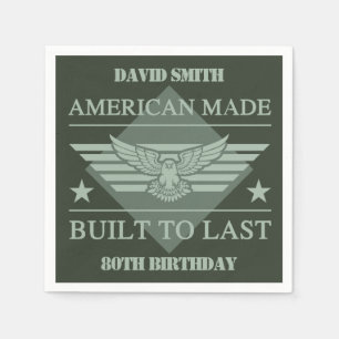 American Made 80. Geburtstag Serviette
