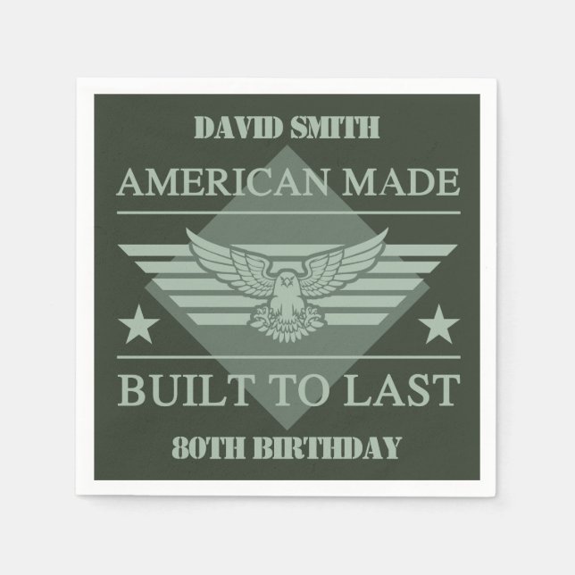 American Made 80. Geburtstag Serviette (Vorderseite)