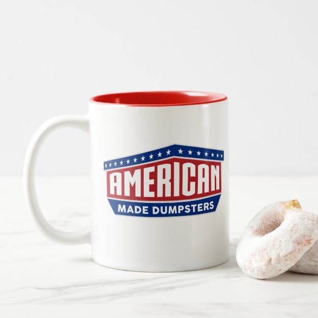 American Made Dumpsters Tasse (zwei Tone) (Mit Donut)