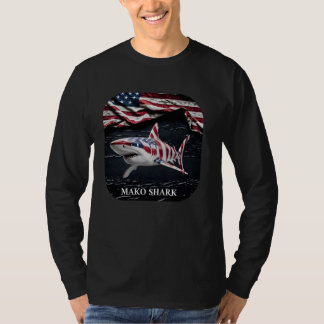 American Mako Shark Patriotic Ocean Awareness T-Shirt