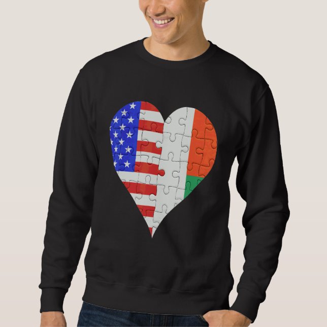 American Malagasy Flag Herz Sweatshirt (Vorderseite)