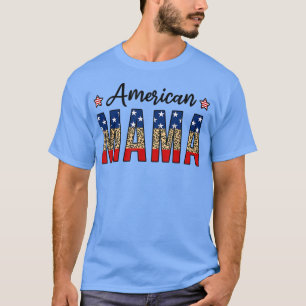 American Mama 4th Of July Leopard Fourth Of July M T-Shirt
