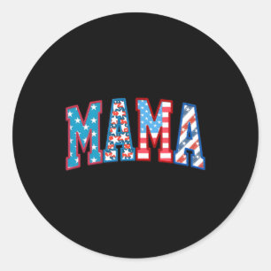 American Mama Happy 4. Juli Runder Aufkleber