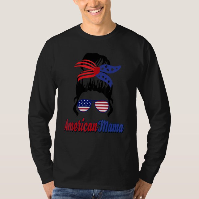 American Mama Patriot Labour Day For Women T-Shirt (Vorderseite)
