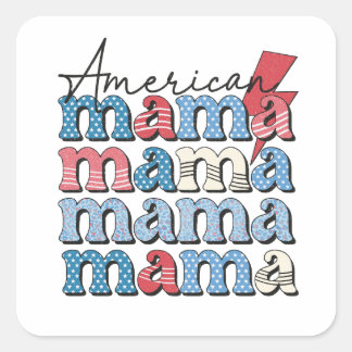 American Mama Quadratischer Aufkleber