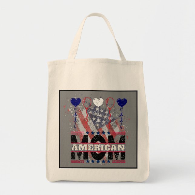 American Mama Tote Bag - Patriotic Star für Mutter Tragetasche (Vorne)