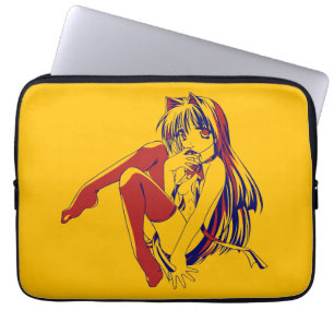 American Manga Neko Catgirl Kawaii Anime Laptopschutzhülle