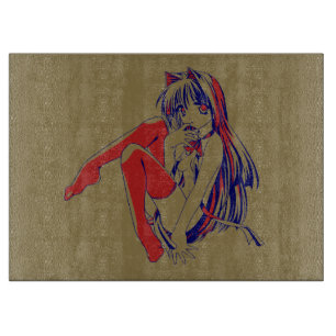 American Manga Neko Catgirl Kawaii Anime Schneidebrett