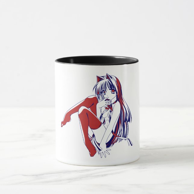 American Manga Neko Catgirl Kawaii Anime Tasse (Zentrum)