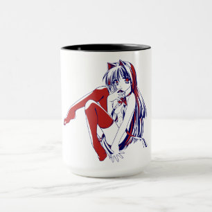 American Manga Neko Catgirl Kawaii Anime Tasse