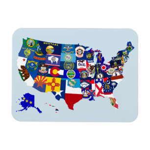 American Map State Flags Mosaic Magnet