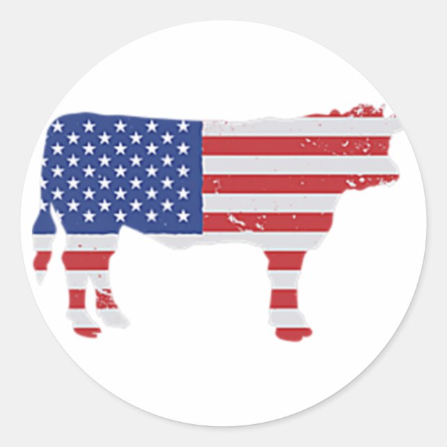 American Meat USA Flag GRILLEN Beef Proud Butcher  Runder Aufkleber (Vorderseite)