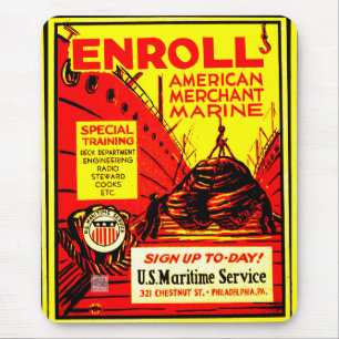 American Merchant Marine-Enroll heute Spielkarte Mousepad