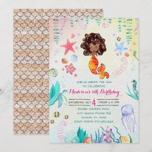 American Mermaid Party Einladung