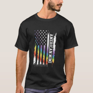 American Mimi United Staaten Distressed Rainbow w T-Shirt