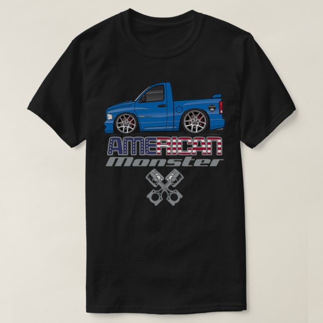 American MonsterBlue T-Shirt (Design vorne)