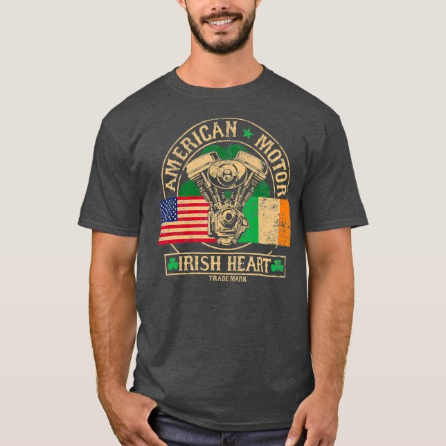 American Motor Irish Heart T - Shirt für irisch (Vorderseite)
